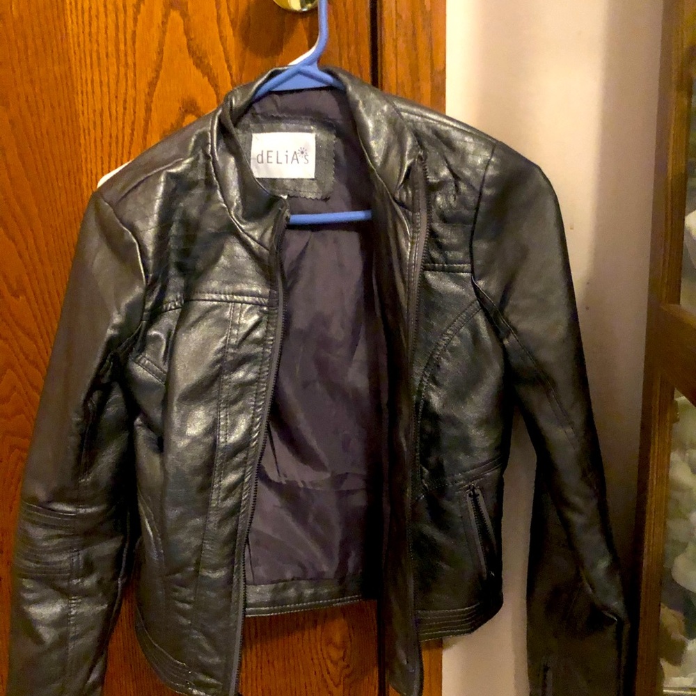 Delias gray leather jacket size medium